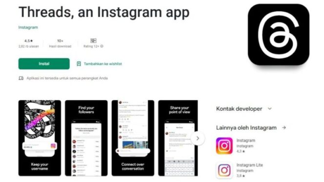 
					Threads, aplikasi yang digadang-gadang menjadi pesaing Twitter.
