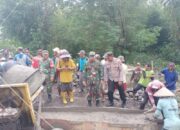 Gotong Royong Bangun Akses Jembatan Sepanjang 65 Meter Upaya Polres Tegal Dukung Program Karya TNI