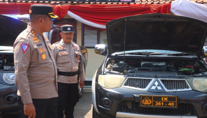 Kendaraan Dinas R2, R4 dan R6 Hingga Jajaran Polsek Polres Tegal Jalani Cek Rutin